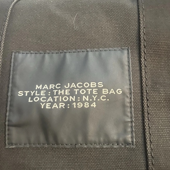 Marc Jacobs Black Tote Bag with White Lettering - Picture 2 of 4